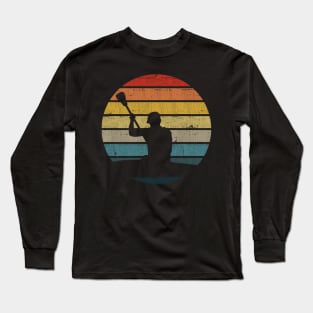 Canoeing Silhouette On A Distressed Retro Sunset product Long Sleeve T-Shirt